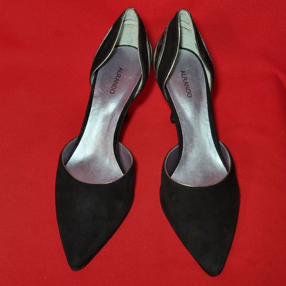 Alrando Womens Shoes Black Suede Ankle Wrap High Heels Pumps Size 10 - Picture 1 of 12